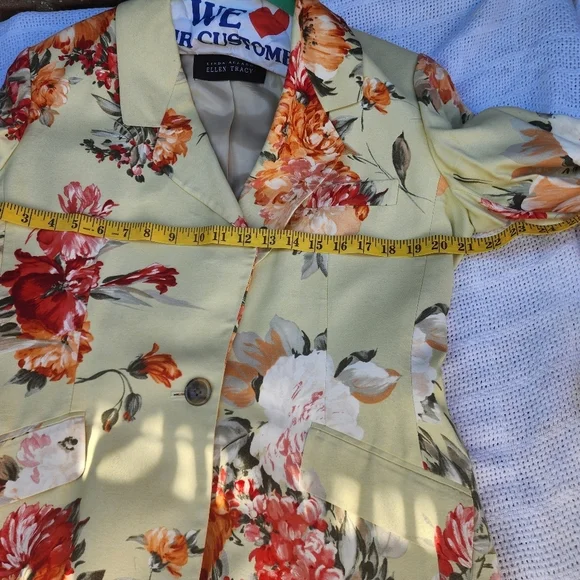 Vintage Linda Allard  Ellen Tracy‎ floral Blazer L - Picture 8 of 16